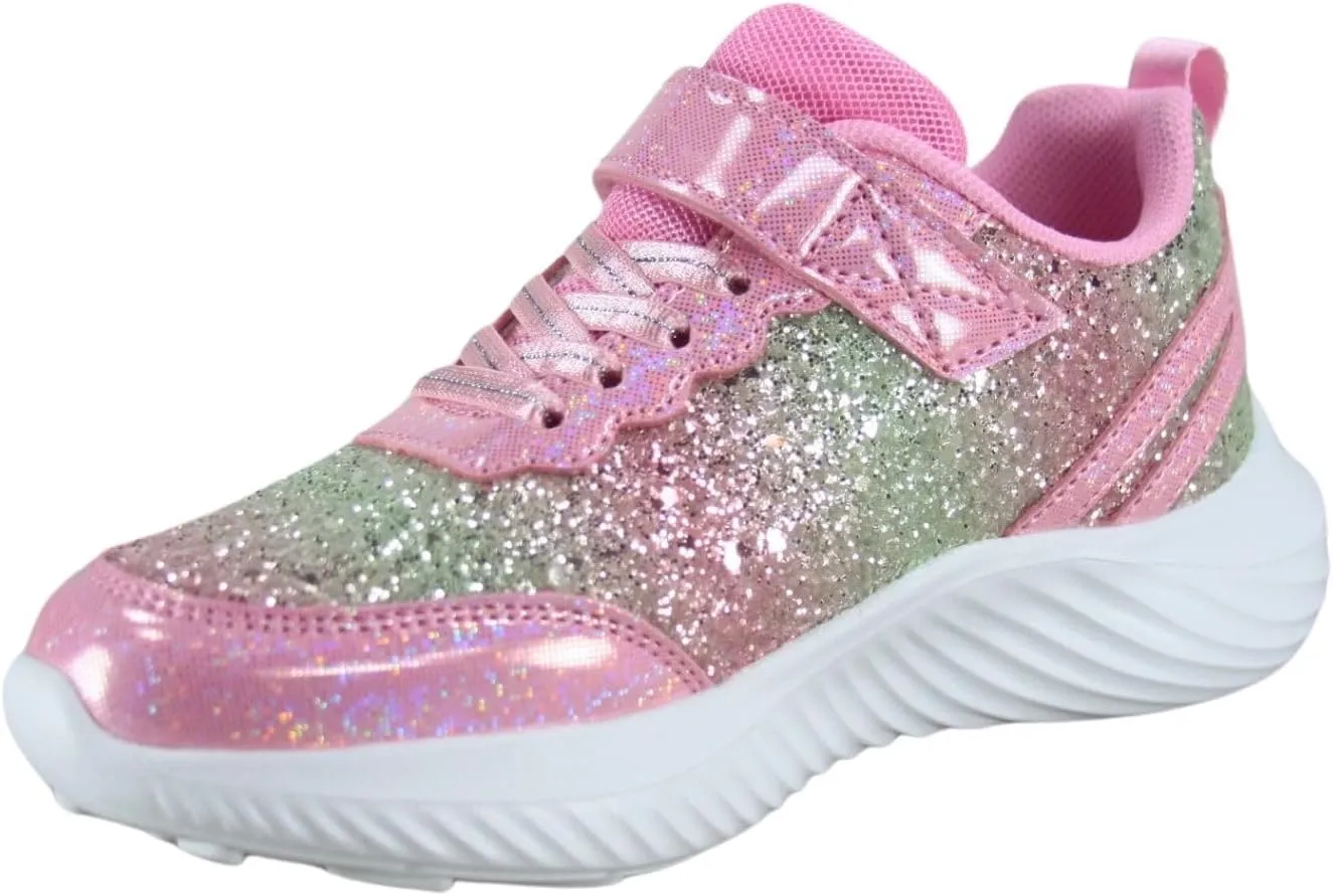 TZ Youth Kid's Girl's Glitter Fashion Sneakers Sparking Shiny Casual Athletic Walking Shoes