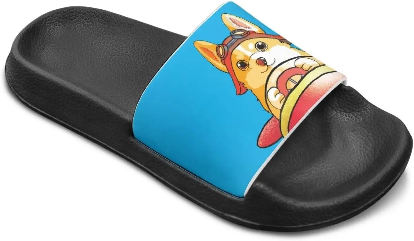 Unisex Kids Soft EVA Slides Print Non-Slip Waterproof Sandals for Shower Bathroom Pool for Little/Big Kids Size 11-3