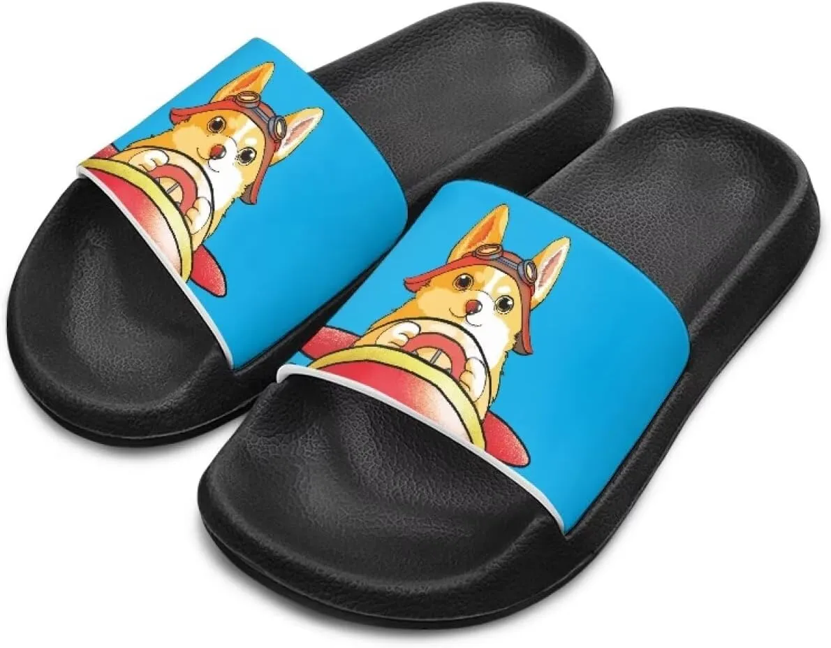 Unisex Kids Soft EVA Slides Print Non-Slip Waterproof Sandals for Shower Bathroom Pool for Little/Big Kids Size 11-3