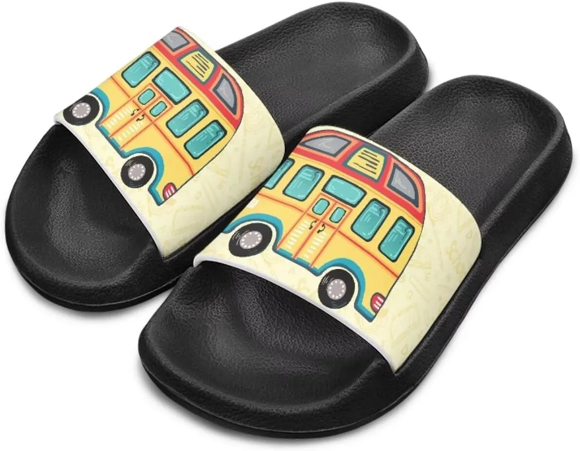 Unisex Kids Soft EVA Slides Print Non-Slip Waterproof Sandals for Shower Bathroom Pool for Little/Big Kids Size 11-3