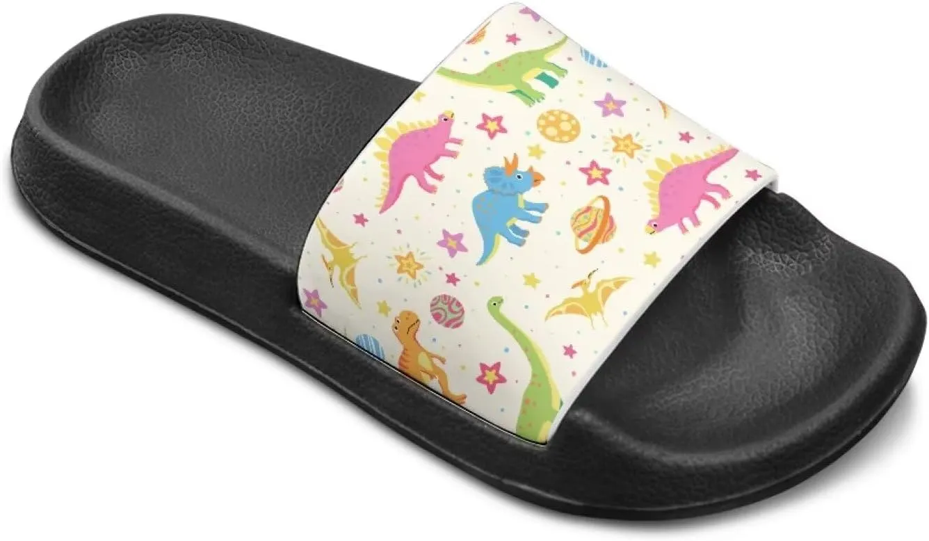 Unisex Kids Soft EVA Slides Print Non-Slip Waterproof Sandals for Shower Bathroom Pool for Little/Big Kids Size 11-3