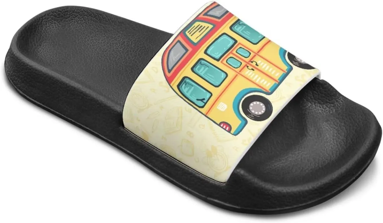 Unisex Kids Soft EVA Slides Print Non-Slip Waterproof Sandals for Shower Bathroom Pool for Little/Big Kids Size 11-3