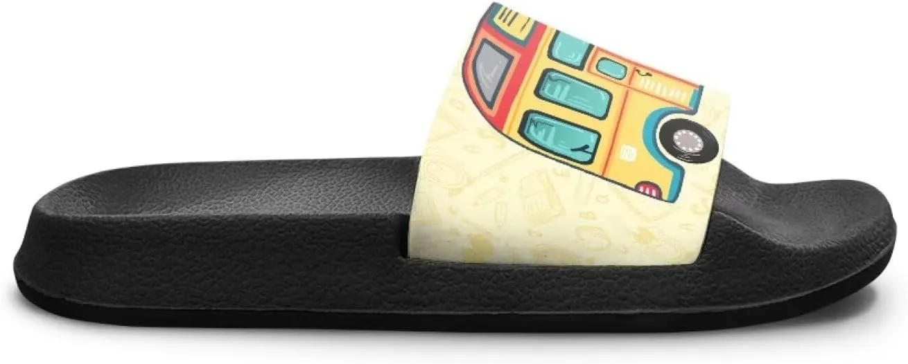 Unisex Kids Soft EVA Slides Print Non-Slip Waterproof Sandals for Shower Bathroom Pool for Little/Big Kids Size 11-3