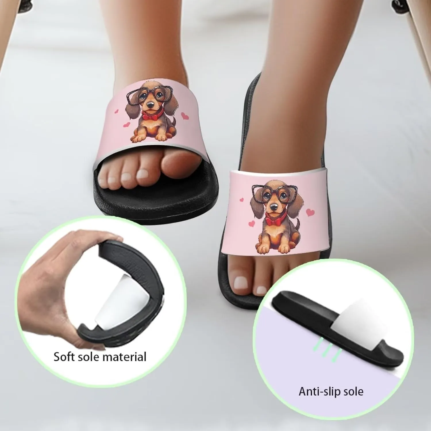 Unisex Kids Soft EVA Slides Print Non-Slip Waterproof Sandals for Shower Bathroom Pool for Little/Big Kids Size 11-3