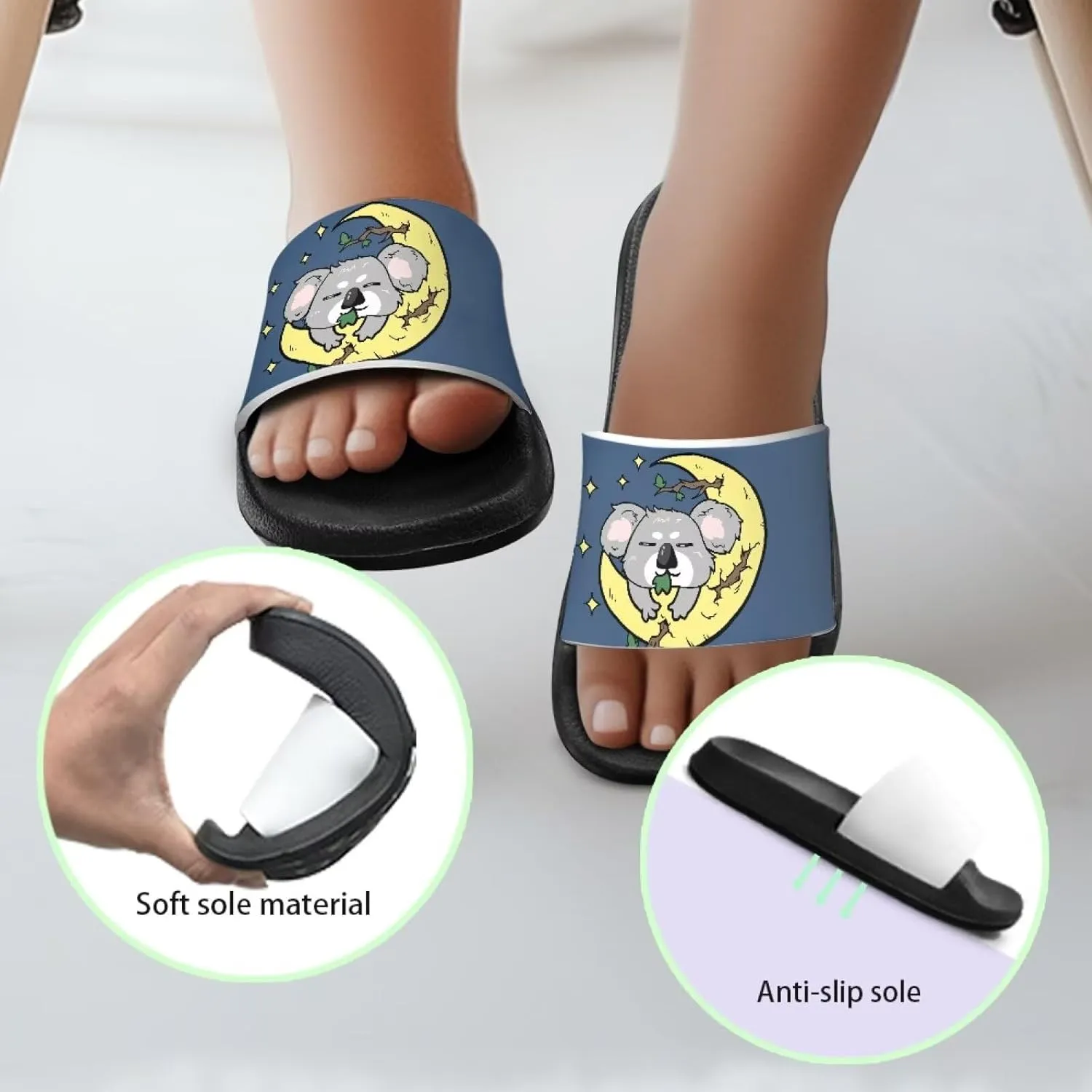 Unisex Kids Soft EVA Slides Print Non-Slip Waterproof Sandals for Shower Bathroom Pool for Little/Big Kids Size 11-3