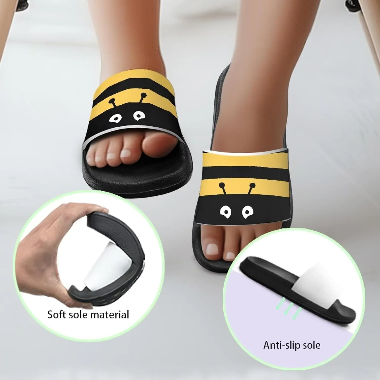 Unisex Kids Soft EVA Slides Print Non-Slip Waterproof Sandals for Shower Bathroom Pool for Little/Big Kids Size 11-3