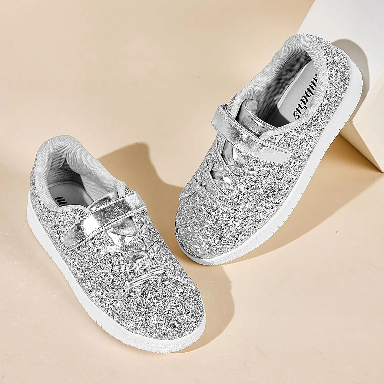 UUBARIS Girl's Glitter Tennis Sneakers - Fashion Sparkly Princess Shoes with Bling Walking Sneakers Sequin Design