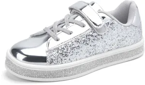 UUBARIS Girl's Glitter Tennis Sneakers - Fashion Sparkly Princess Shoes with Bling Walking Sneakers Sequin Design