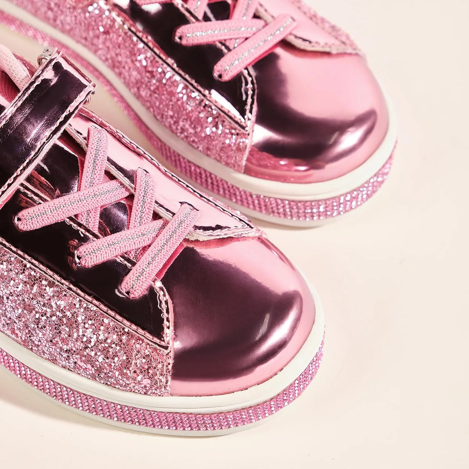 UUBARIS Girl's Glitter Tennis Sneakers - Fashion Sparkly Princess Shoes with Bling Walking Sneakers Sequin Design