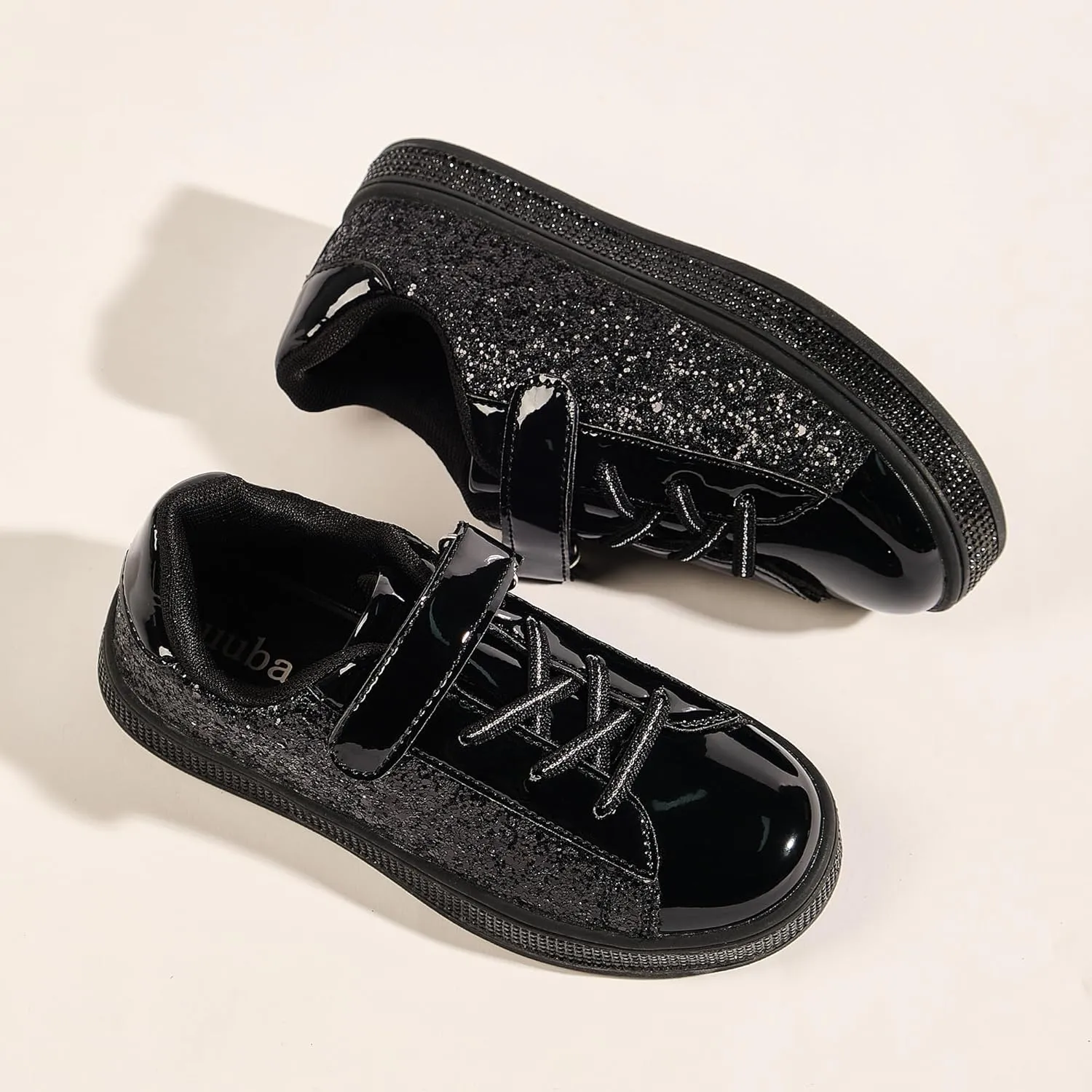 UUBARIS Girl's Glitter Tennis Sneakers - Fashion Sparkly Princess Shoes with Bling Walking Sneakers Sequin Design