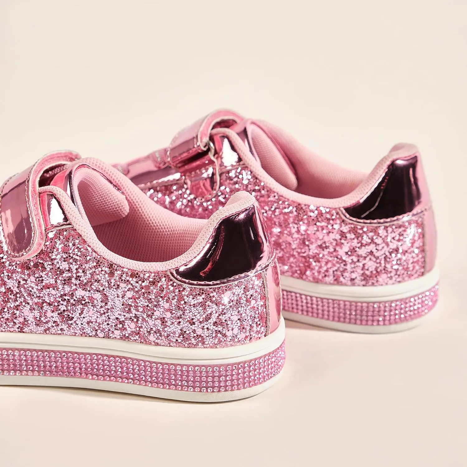 UUBARIS Girl's Glitter Tennis Sneakers - Fashion Sparkly Princess Shoes with Bling Walking Sneakers Sequin Design
