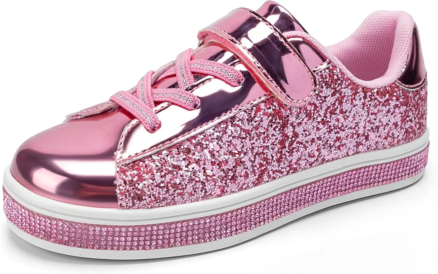 UUBARIS Girl's Glitter Tennis Sneakers - Fashion Sparkly Princess Shoes with Bling Walking Sneakers Sequin Design