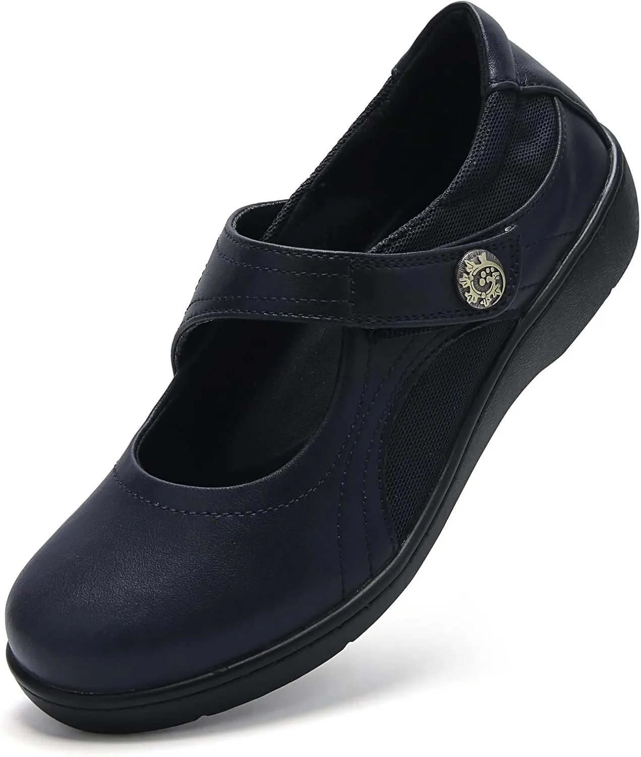 UZB Mary Jane Shoes Women Orthopedic Flats Comfortable Non Slip Work Shoes with Memory Foam