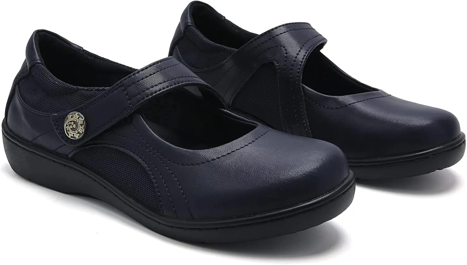 UZB Mary Jane Shoes Women Orthopedic Flats Comfortable Non Slip Work Shoes with Memory Foam