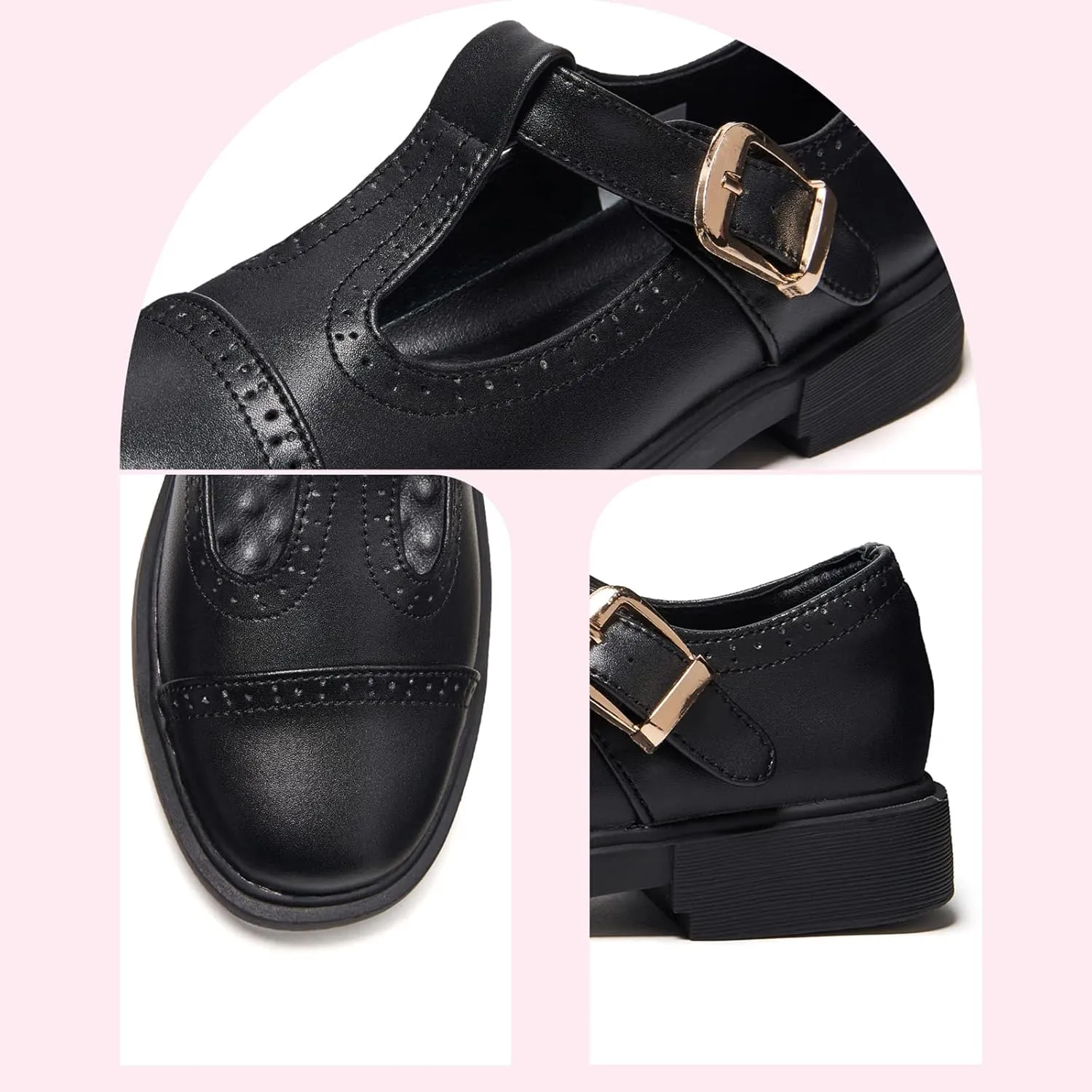 UZB Mary Jane Shoes Womens Flat Shoes Round Toe Memory Foam Casual Dress Shoes
