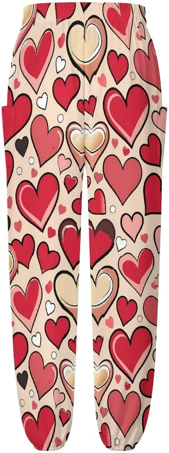 Valentines Day Print Yoga Bloomers Womans Hippie Harem Pant Beach Pants Elastic Gym Joggers Loose Casual Sweatpants