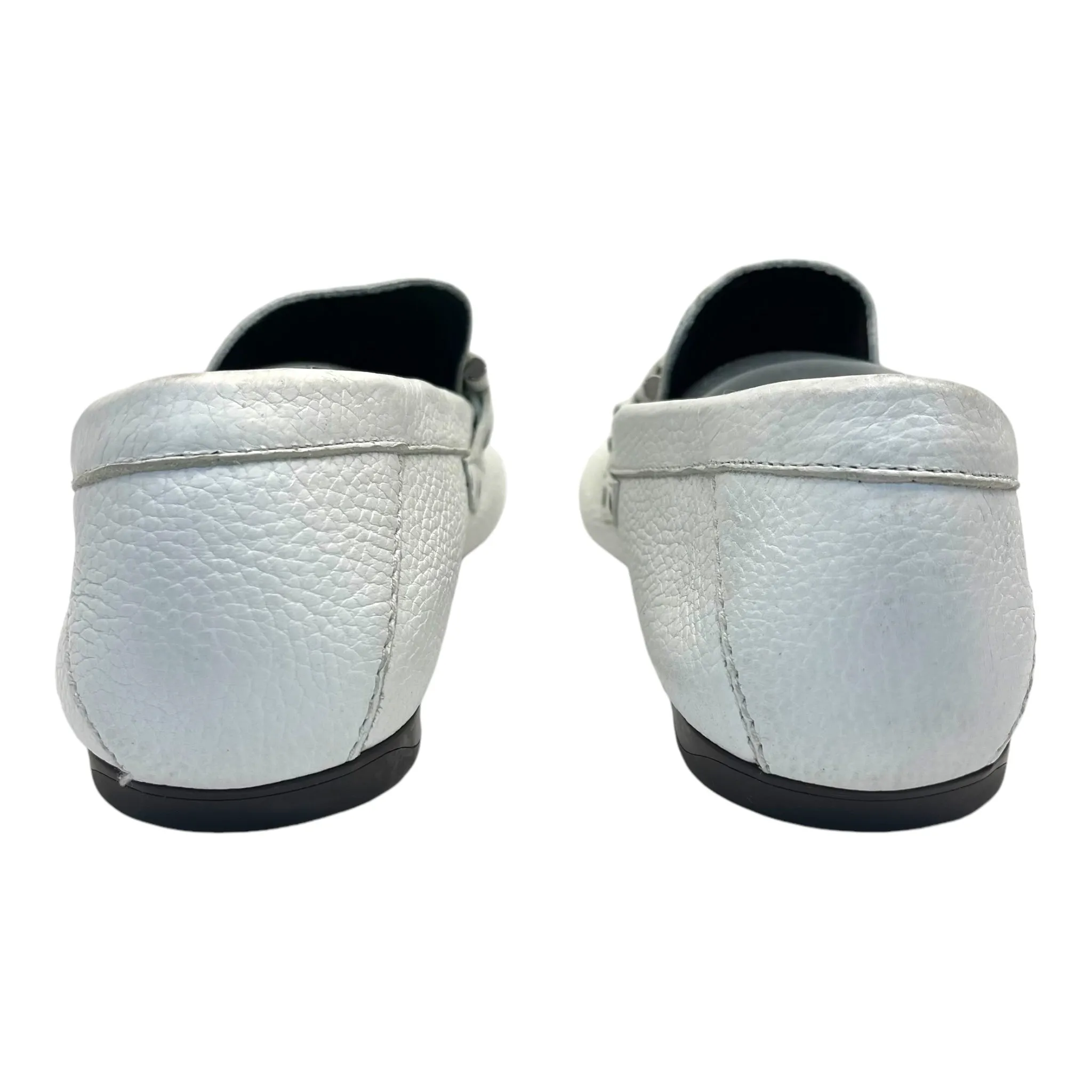 Versace White Leather Loafers