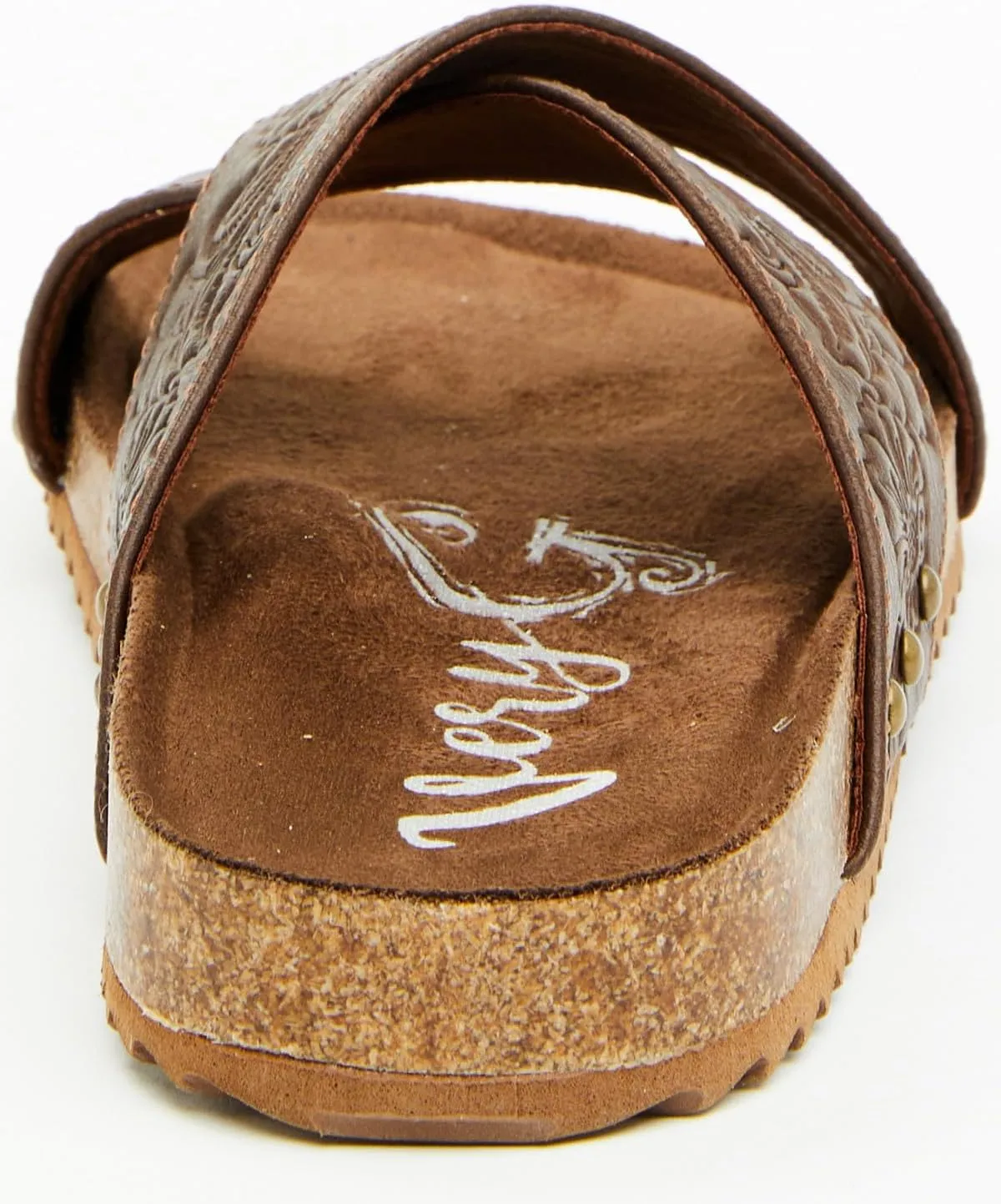 Very G Womens Jaycee 2 Floral Embossed Fashion Slide Sandal