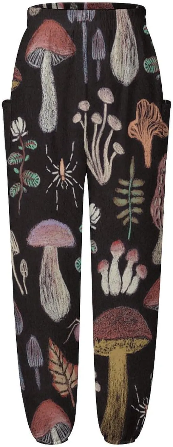 Vintage Mushroom Yoga Bloomers Womens Hippie Harem Pant Knickerbockers Elastic Gym Leggings Loose Casual Sweatpants