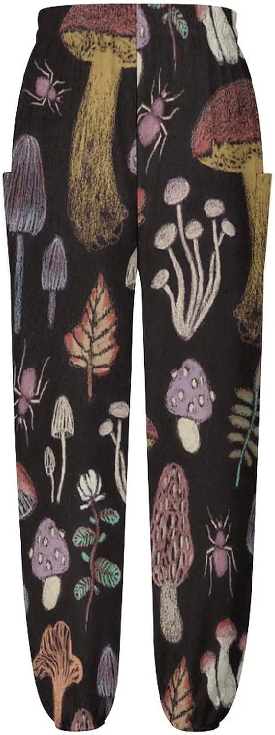 Vintage Mushroom Yoga Bloomers Womens Hippie Harem Pant Knickerbockers Elastic Gym Leggings Loose Casual Sweatpants
