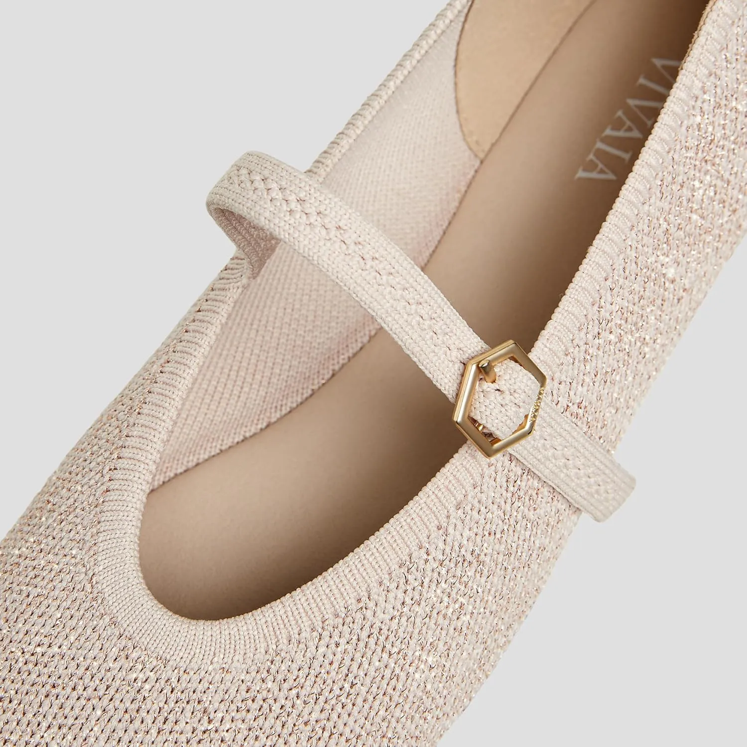 VIVAIA Nelly Almond-Toe Mary-Jane Adapatall Women's Casual Flats Slip on Comfortable Shoes