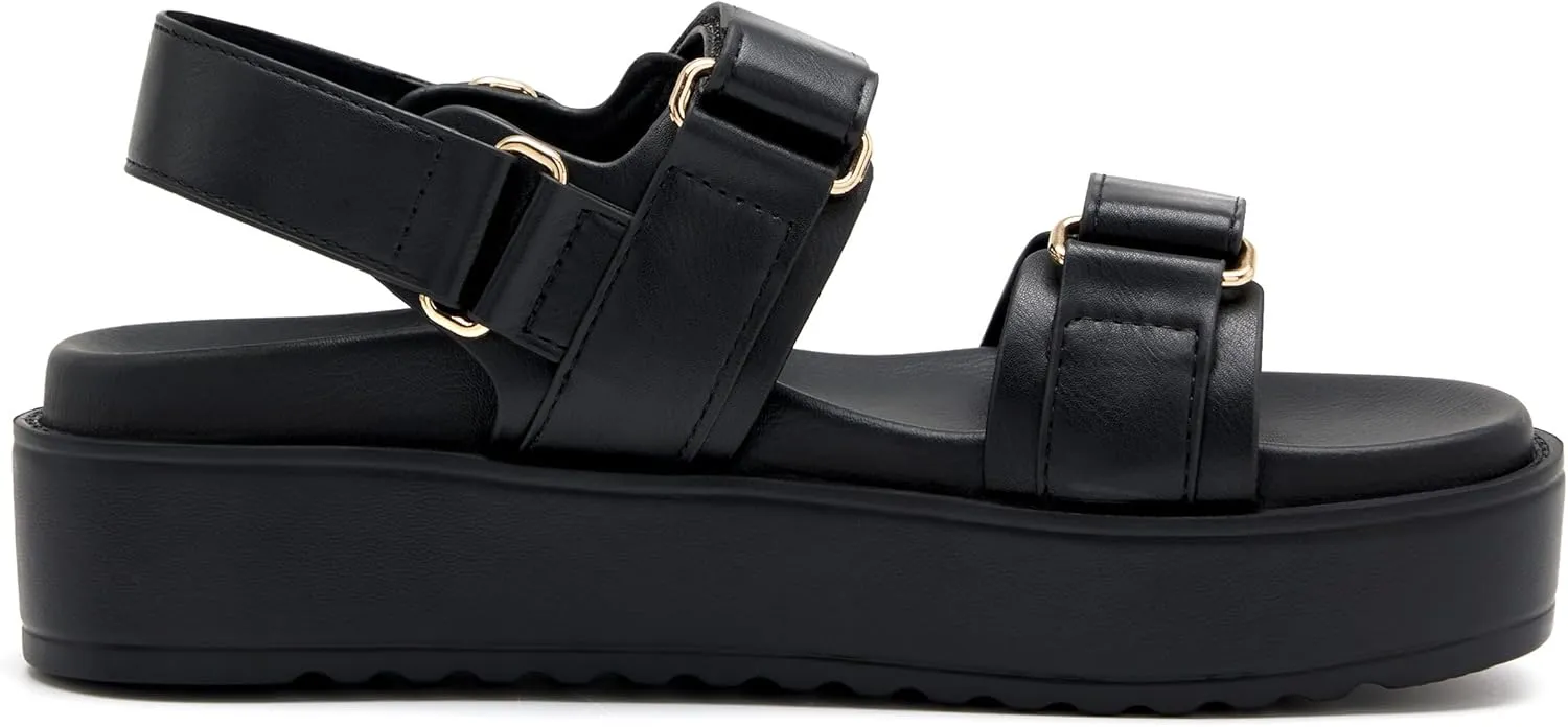 vodvob Women’s Flat Sandals with Soft Cushioned Footbed Open Toe Slides Adjustable Slip On Slippers for Summer