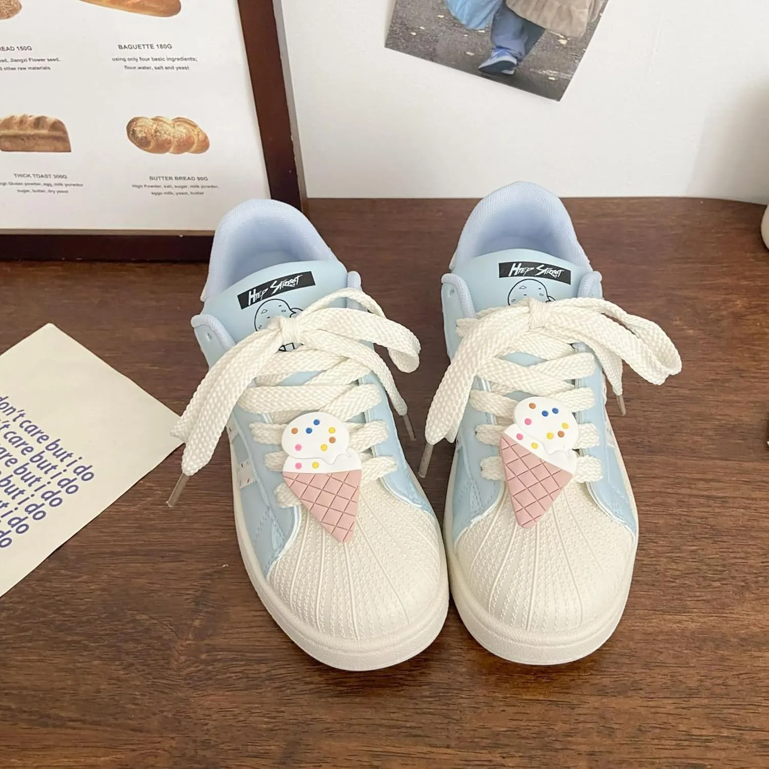 Walking Cute Sneakers for Women Shell Toe Lace Up Regular & Upgraded Versions Rubber Thick Sole Height Increase Walking Shoes