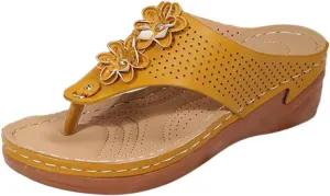Walking Sandals for Women Platform Wedge Thong Flip Flops Comfortable Summer Walking Sandal Dressy Casual Slides Shoes