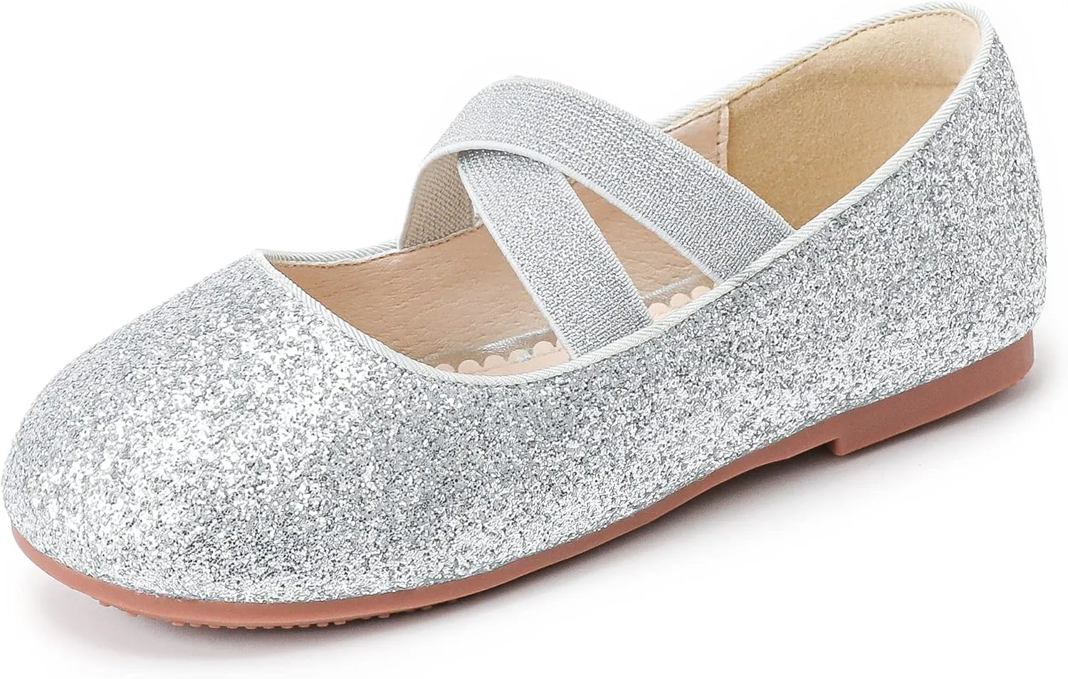 Walofou Flower Girls Wedding Party Princess Shoes Flats for Kid Toddler
