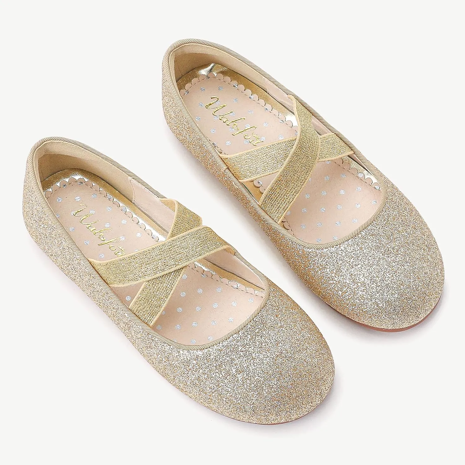 Walofou Flower Girls Wedding Party Princess Shoes Flats for Kid Toddler