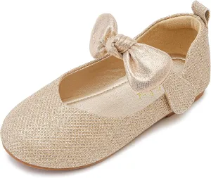 Walofou Flower Girls Wedding Party Princess Shoes Flats for Kid Toddler