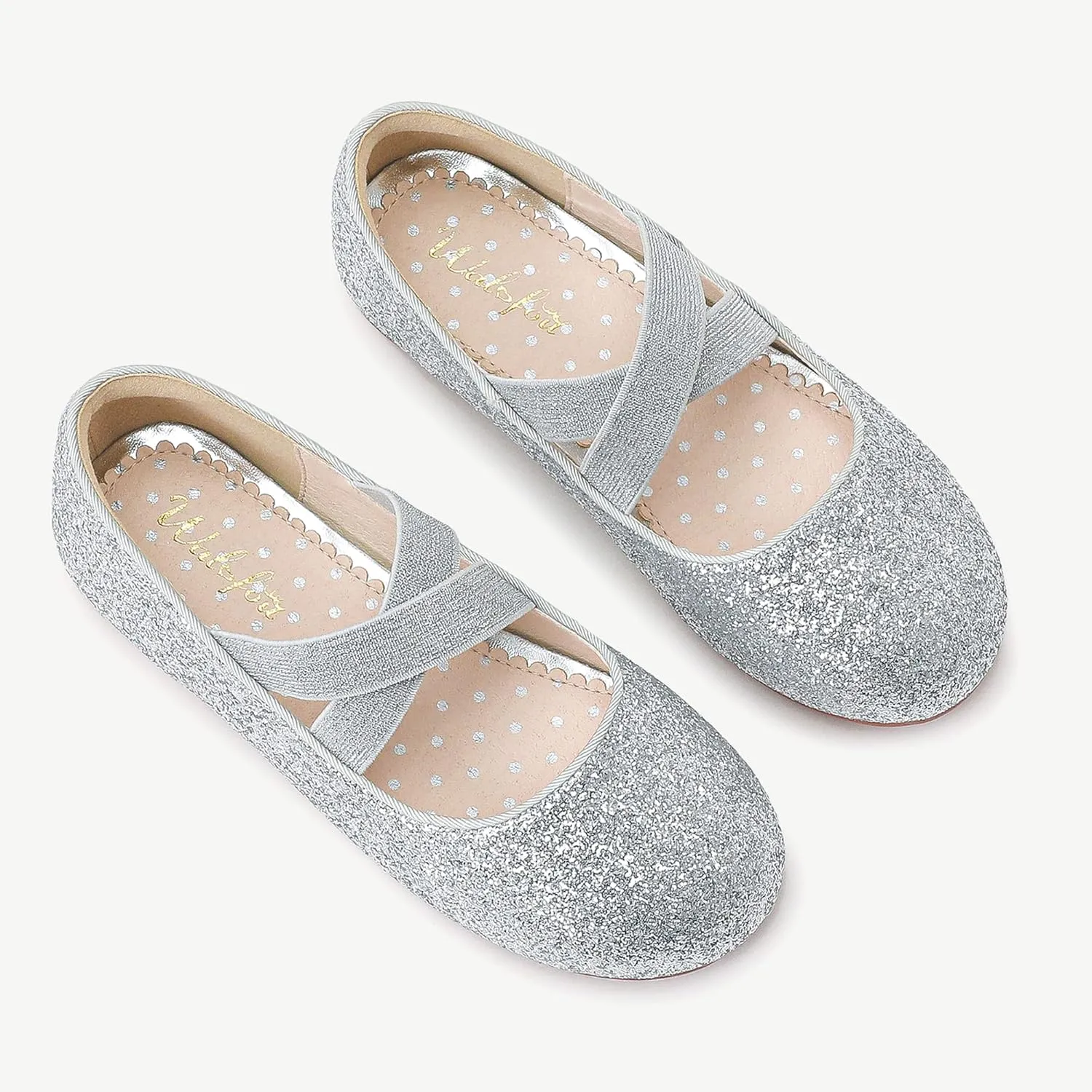 Walofou Flower Girls Wedding Party Princess Shoes Flats for Kid Toddler