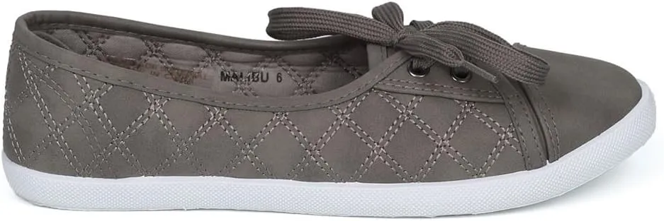 WestCoast Malibu Women's Quilted Lace-up Flat Fashion Sneaker Tennis Shoes