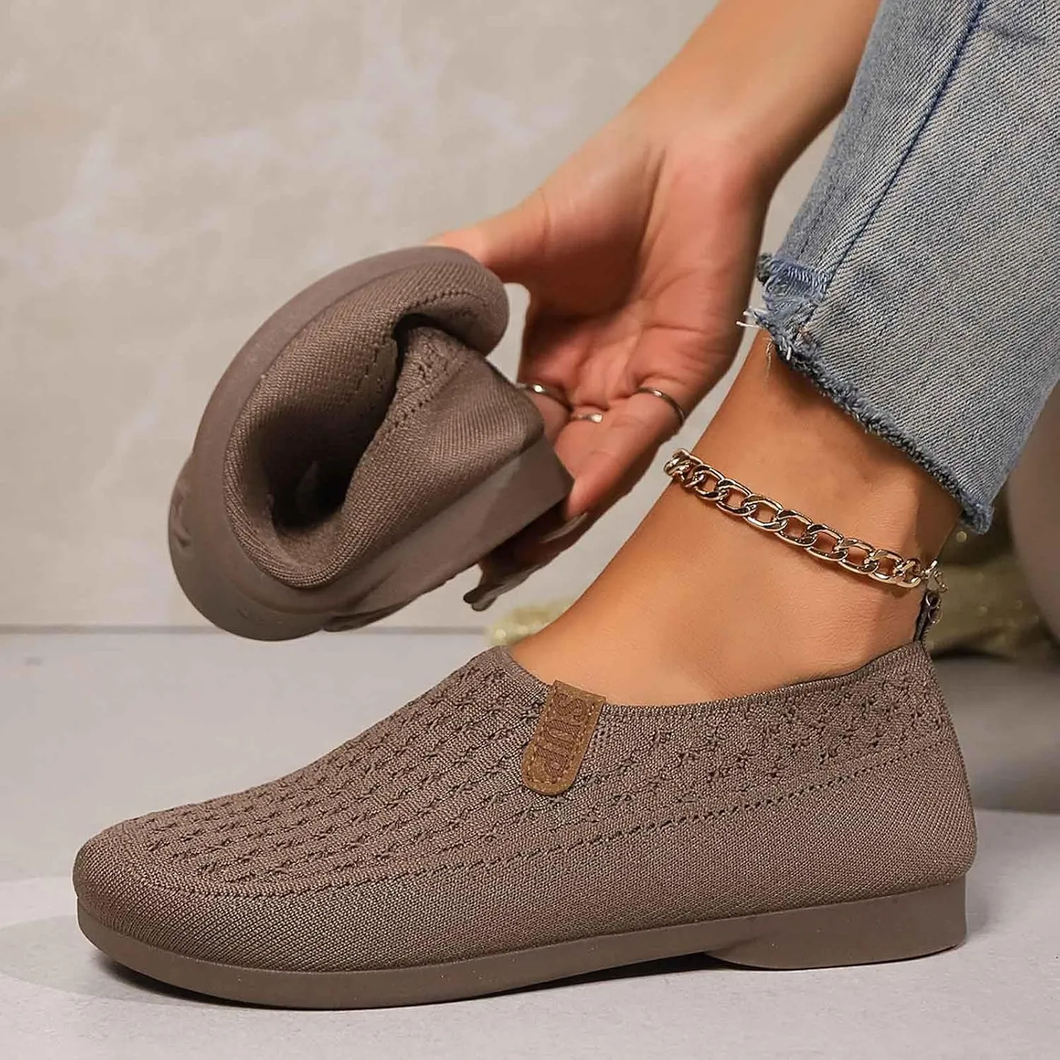 Women Flat Shoes Ballet Style Comfortable Slip On Shoe for Travel Casual Outings, Non-Slip Rubber Sole Classic Flat Ballet Shoes for Women