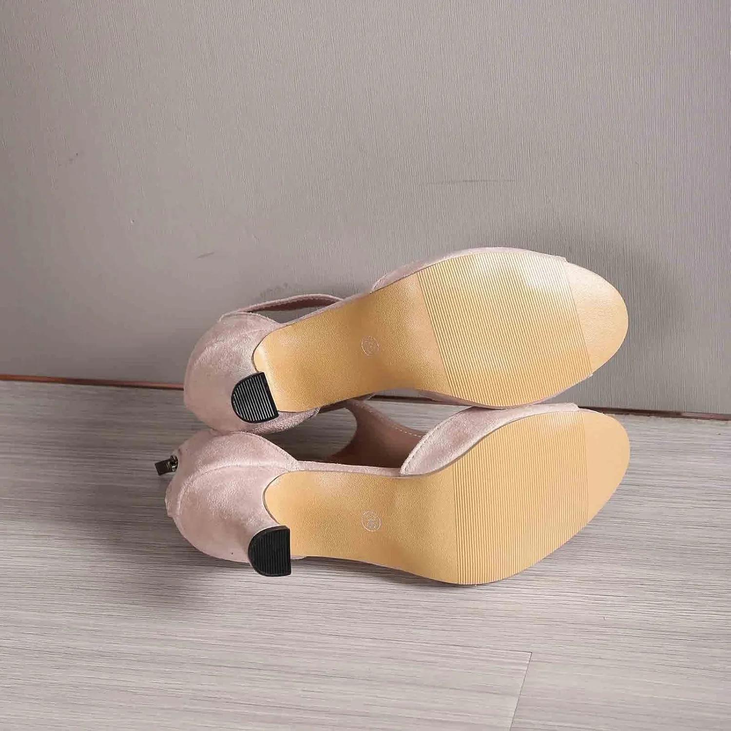 Women Orthopedic High Heels Dress Sandals Summer Open Toe Zip Closure Casual Suede Leather Fish Mouth Sandal for Dressy Back Zipper Orthotic Beach Boho Outdoor Wedding Shoes For Party Daily Wear