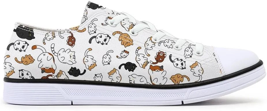 Women's 2019 Spring Animal Print Cat Sneakers, Ladies Low Top Cute Dog Print Shoes