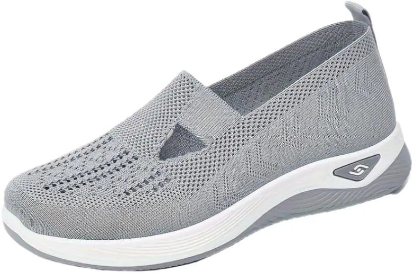 Women's Casual Sneakers, Slip On Lightweight Soft Sole Walking Shoes, Breathable Daily Footwear