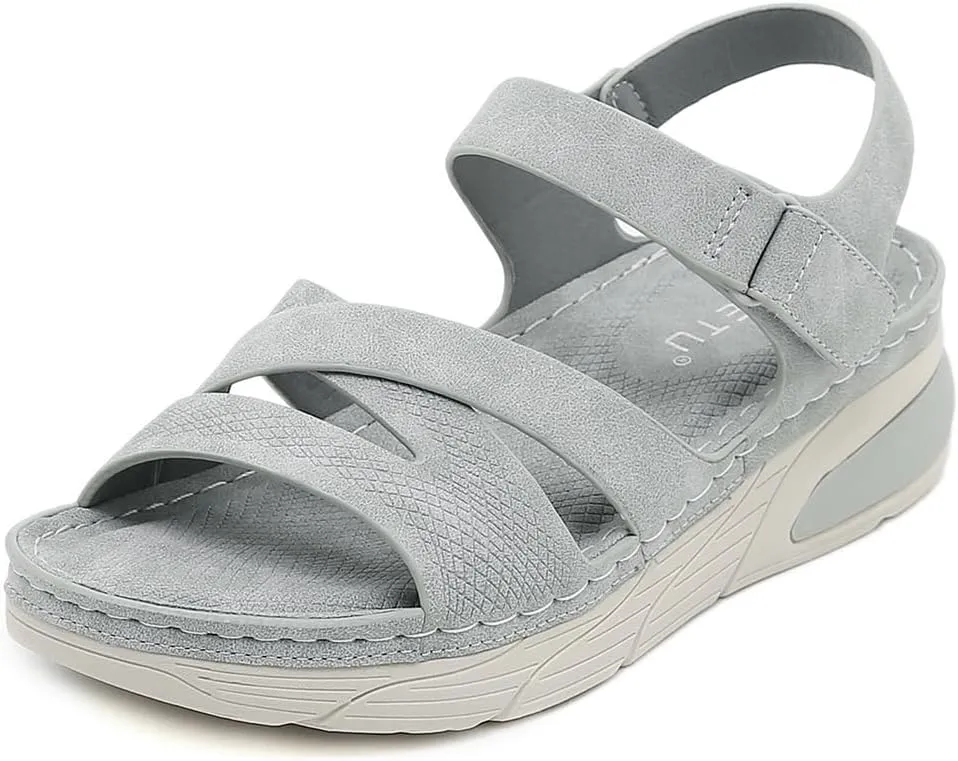 Women's Casual Walking Sports Athletic Sandals Comfortable Hook and Loop Lightweight Outdoor Hiking Summer Beach Sandal