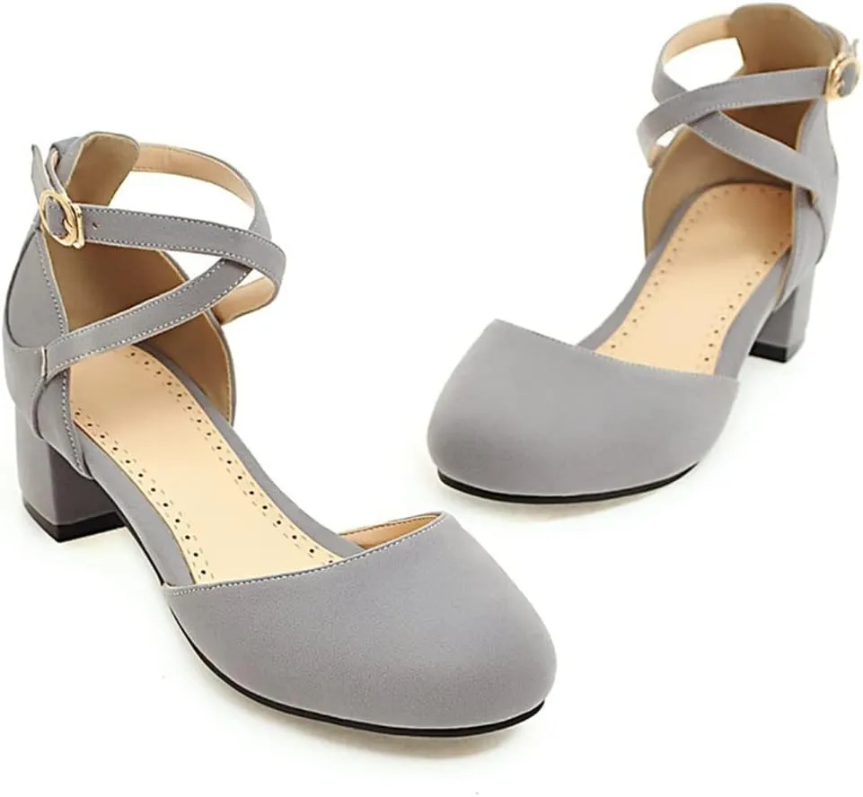 Women's Classic Mary Jane Pumps Square Toe Chunky Stack Block Heel Retro Vintage Dress Oxford Shoes