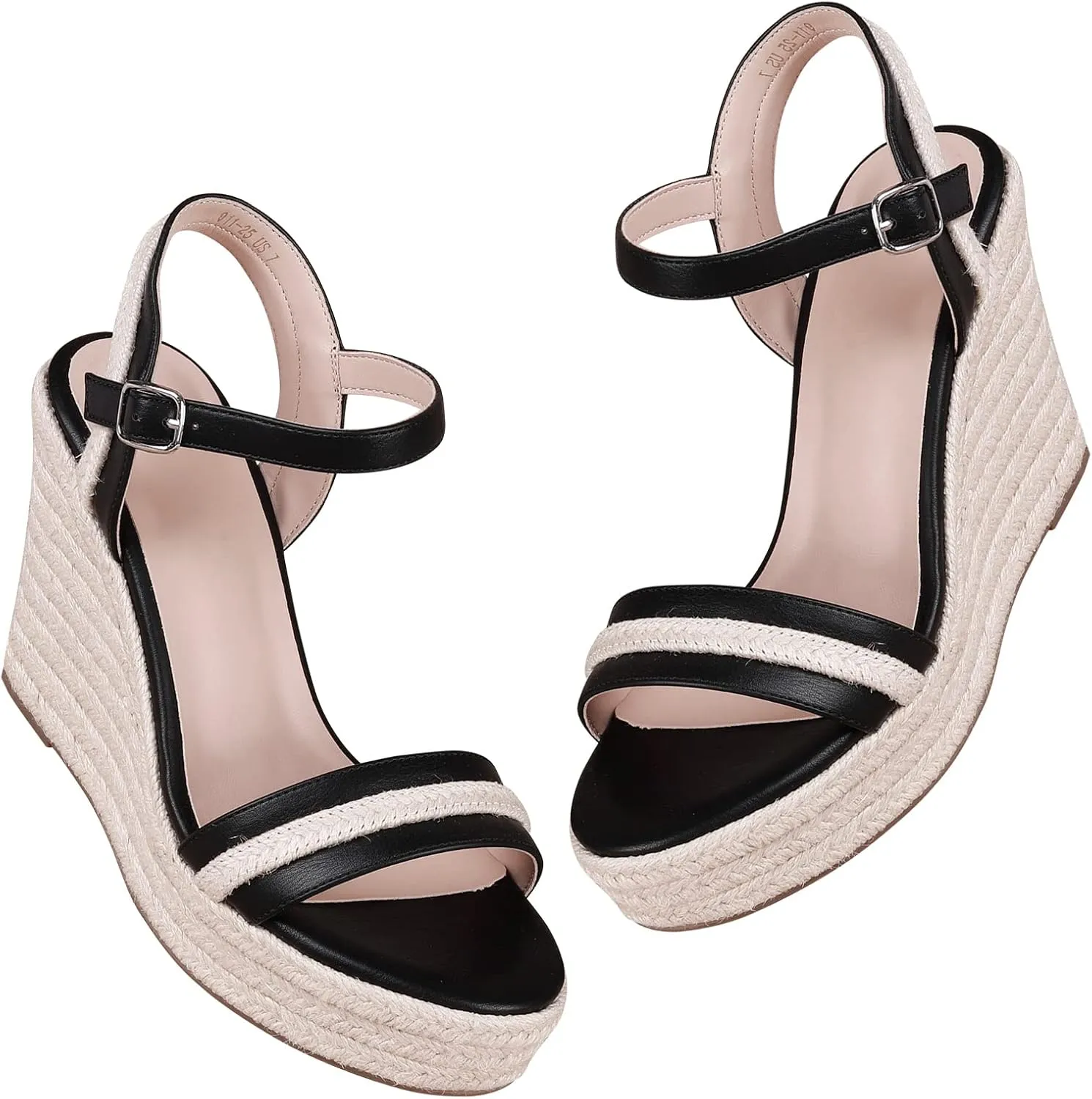 Women's Classic Summer Platform Dress Sandals Wedge Ankle Strap Round Open Toe Sandals Comfy Sloping High Heels for Women Casual Beach