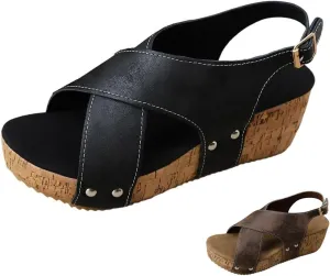Women's Comfortable Ankle Strap Platform Wedge Sandals Ankle Strap Open Toe Boho Casual Dressy Summer Beach Dress Shoes