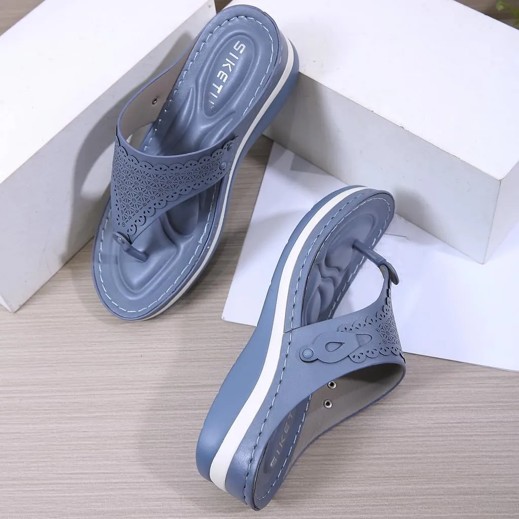 Women's Comfortable Low Heels Wedges Sandals Casual Walking Flipflops Slip On Summer Beach Thong Dress Sandal