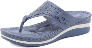 Women's Comfortable Low Heels Wedges Sandals Casual Walking Flipflops Slip On Summer Beach Thong Dress Sandal