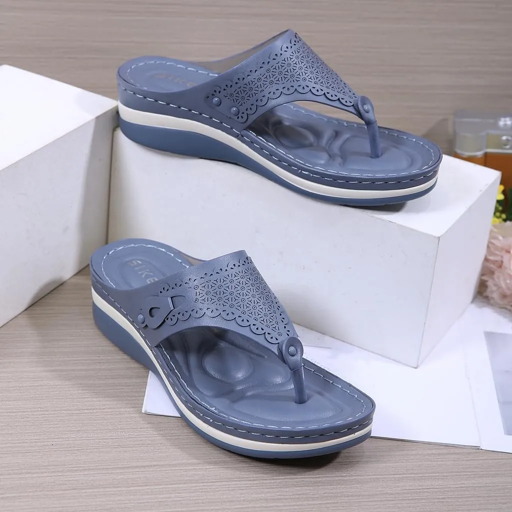 Women's Comfortable Low Heels Wedges Sandals Casual Walking Flipflops Slip On Summer Beach Thong Dress Sandal