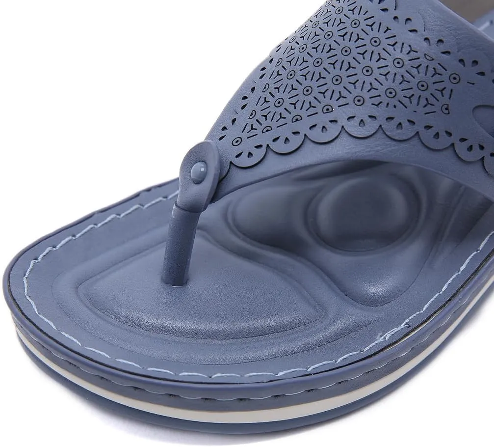 Women's Comfortable Low Heels Wedges Sandals Casual Walking Flipflops Slip On Summer Beach Thong Dress Sandal