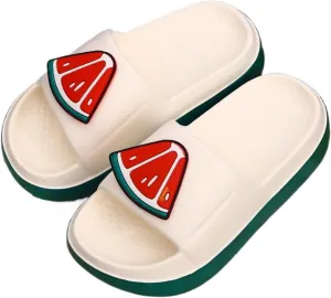 Womens Cute Summer Sandals Slippers Open-Toe Pillow Slides Cushioned Home Beach Indoor Outdoor Shower Shoes
