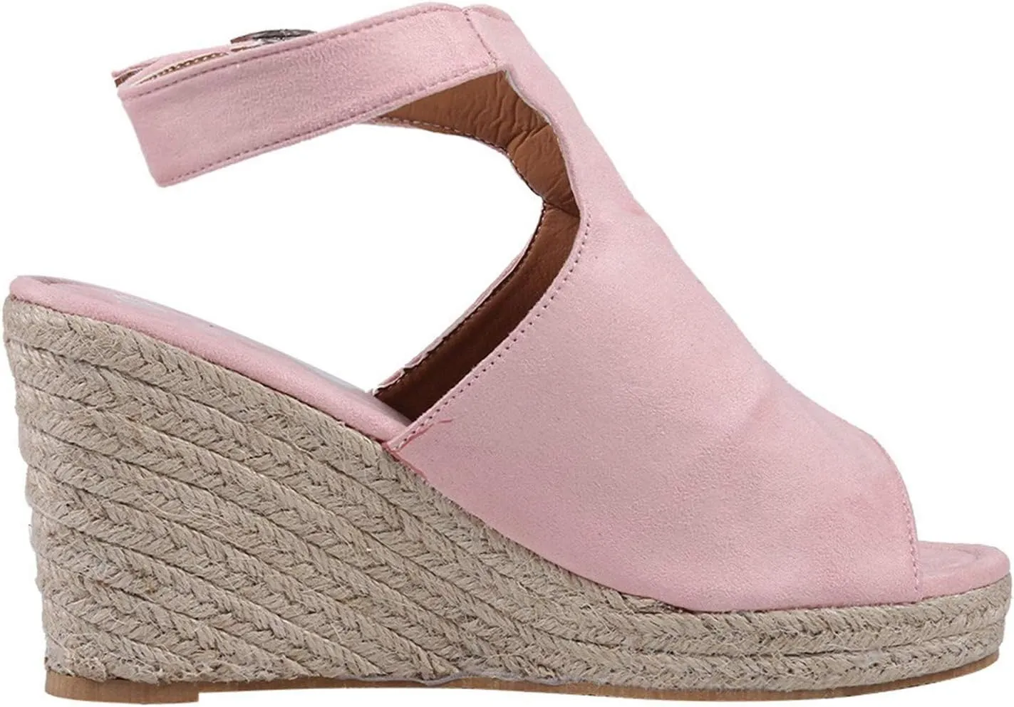 Women's Espadrille Wedges Sandals Slingback Buckle Strap Open Toe Platform Slip on Casual T Strap Heels Beach Shoes