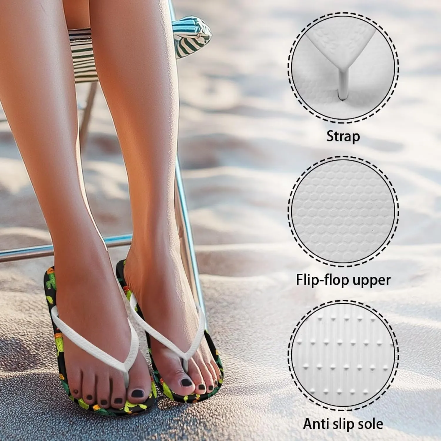Women's Fashion Slippers Bedroom Bathroom Shower Shoes Slip On Sandals Slides Casual Peep Toe Beach Slippers Anti Slip Size US 5.5-9.5