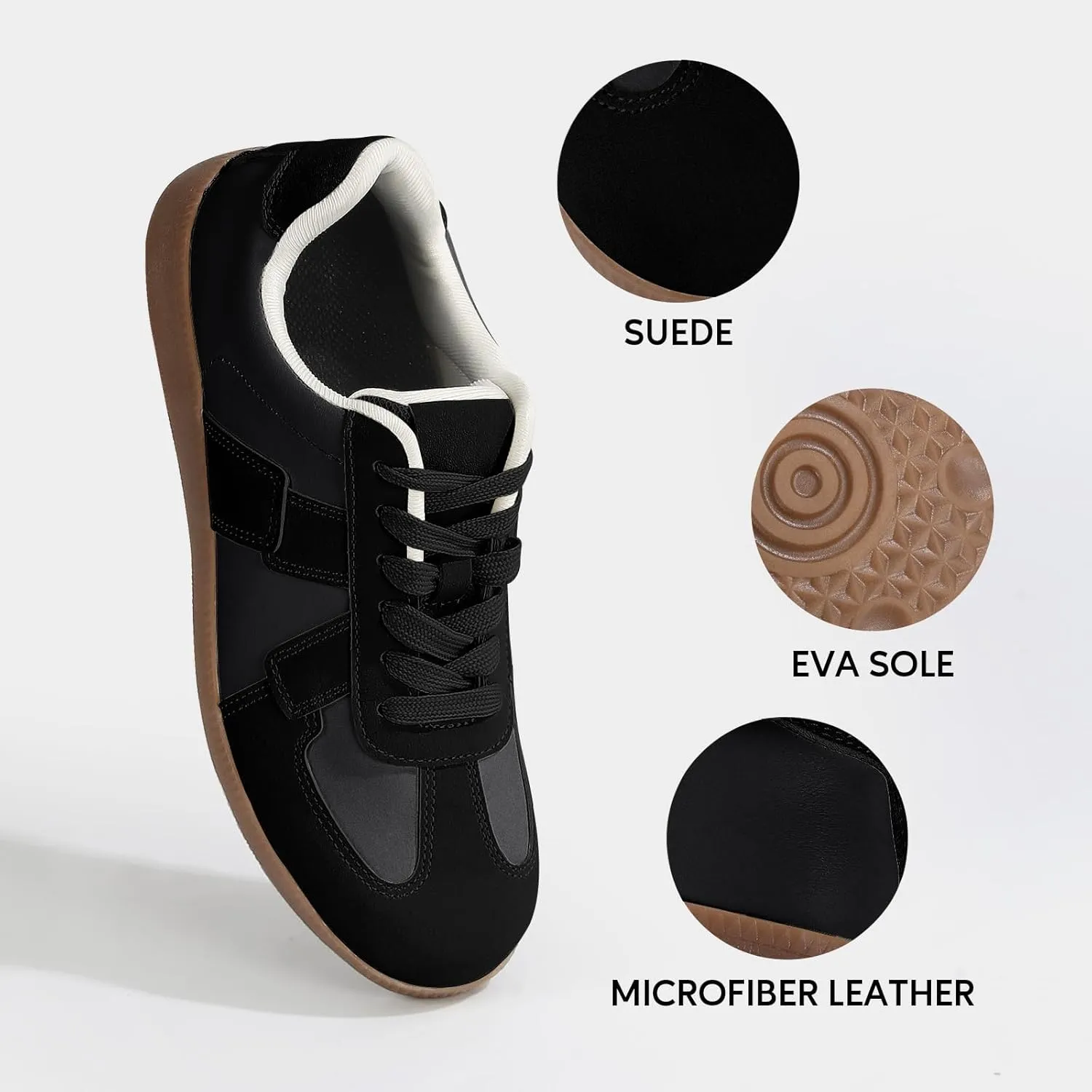 Womens Fashion Sneakers Casual Retro Walking Shoes Comfortable Lace-Up Skate Shoes with Arch Support