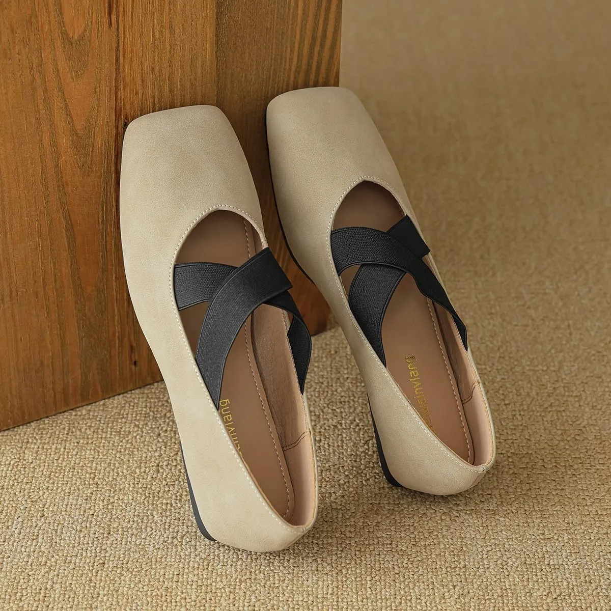 Womens Fashion Square Toe Single Shoes Intersect Ankle Strap Vintage Party